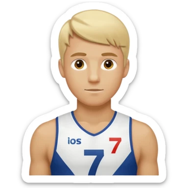 blonde man Number 7 Printed Athlete sticker