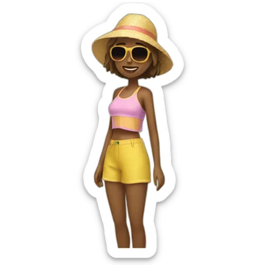 Chica en la playa sticker