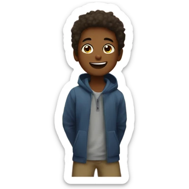 boys enjoying indoor fireworks in new year sticker