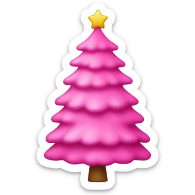 pink christmas tree sticker