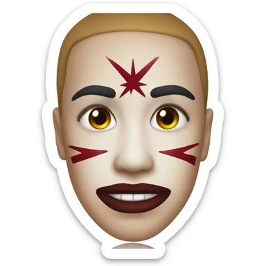 emoji face with war paint sticker