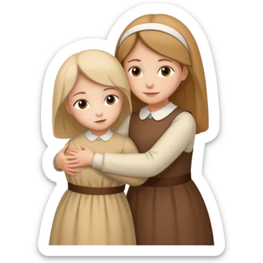 Hugging one carmelitan sister and one woman  sticker