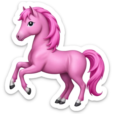 pink pony rearing up on its hind legs sticker