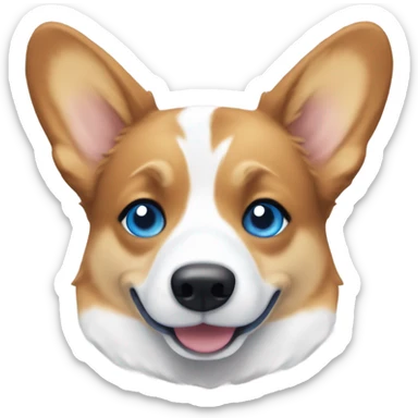 Corgi with tan eyebrows, bright blue eyes, and Merle color body sticker