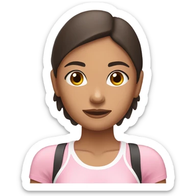 Morena girl  in light pink clothes exercising sticker