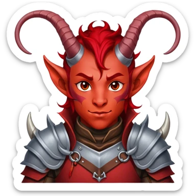 dnd male character tiefling and cloth sticker