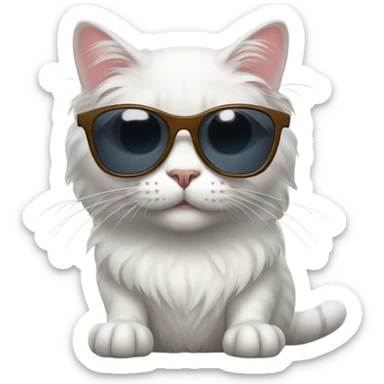 American curl cat wearing sunglasses  sticker