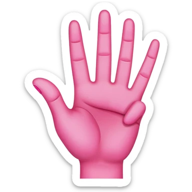 bright pink hand with only 3rd finger up and has 5 fingers sticker