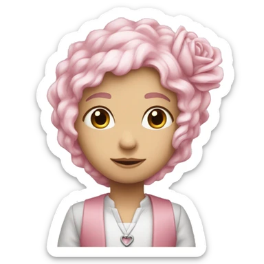 coracao rosa claro com um laco branco sticker