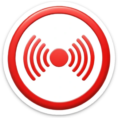 Minimalist “No Wi-Fi” icon, flat vector style on white background. A clean black Wi-Fi signal symbol inside a bold red circle with a diagonal clearly shows no internet connection or poor connection. No text, shadows, or extra details sticker