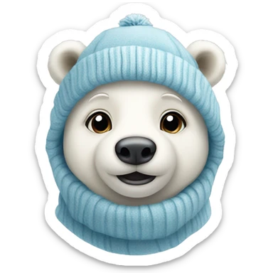 Cute Polar bear with a winter hat sticker