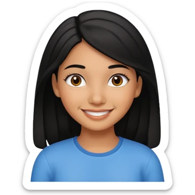 hispanic children girl with black hair sticker