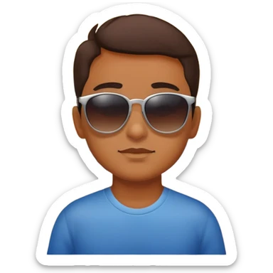 Me wearing a glass and looking at the dawn at the beach sticker