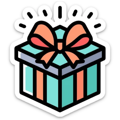 gift box with ribbon sticker