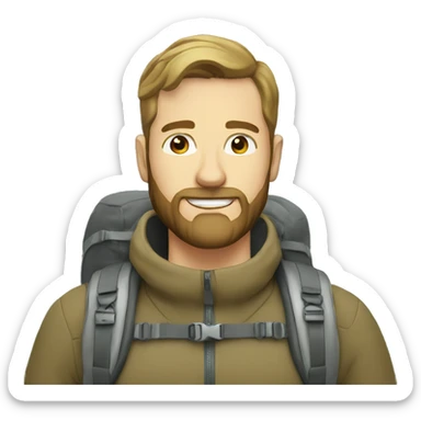 40 year old white guy with beard Hiking a mountain sticker