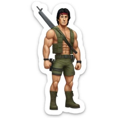 Sylvester Stallone as rambo sticker