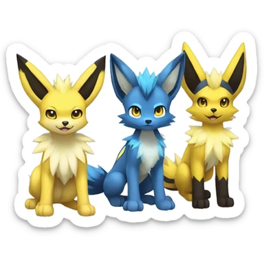 Lucario-Umbreon-Jolteon-Zeraora full body sticker