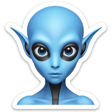 blue aliens look alike humans but very tech sticker