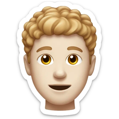 White boy with hazelnut eyesand hairs with a skincare mask on a face  sticker