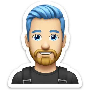 undercut with blonde beard blue eyes sticker