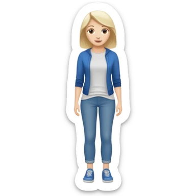 white woman dressed casually full body sticker
