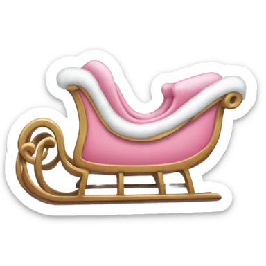 light pink Santa sleigh sticker