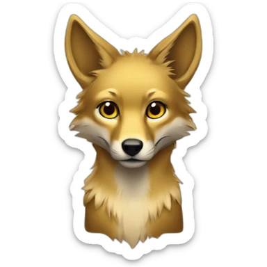 Jackal whit gold fur sticker