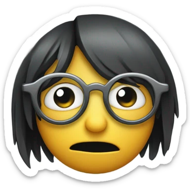 emo emoji with glasses  sticker