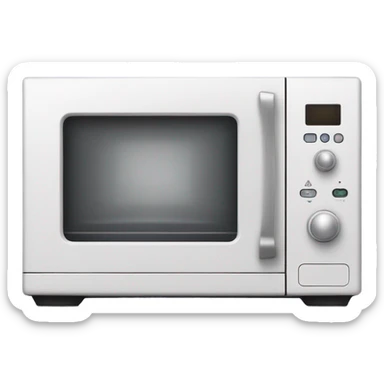 A microwave oven with a cunning look sticker
