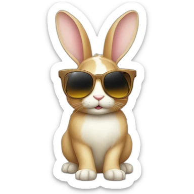 lapin avec des lunettes de soleil sticker