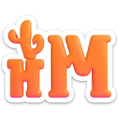 3D word UYI with glossy effect as single cohesive word sticker