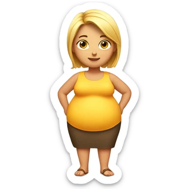 a girl with a big belly sticker