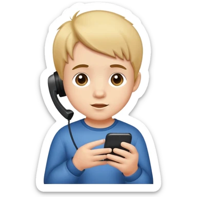 A cubby kid on is phone sticker