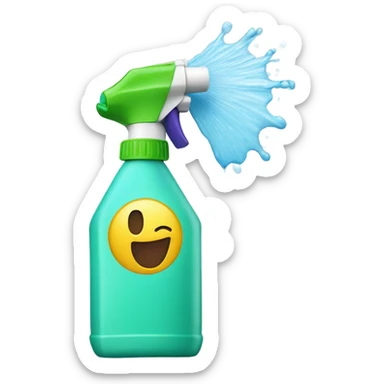 Spray bottle shooting water out sticker