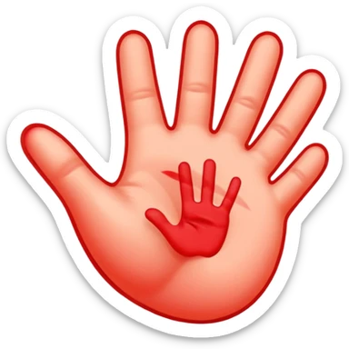 peach emoji with red hand print like a spanking simple post spanking red mark  sticker