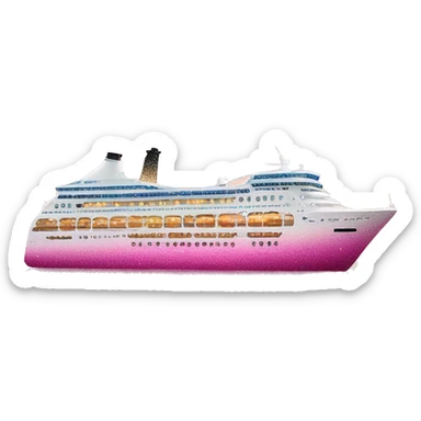Pink ombre cruise ship with glitter sticker
