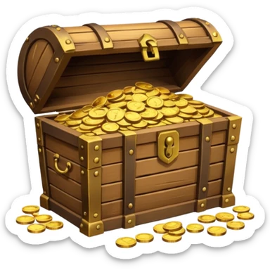 treasure chest with pirate golds in it sticker