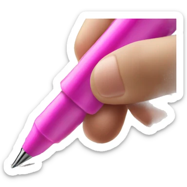 a hand writing with pink pen  sticker