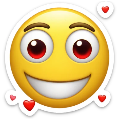 Emoji face with hearts sticker