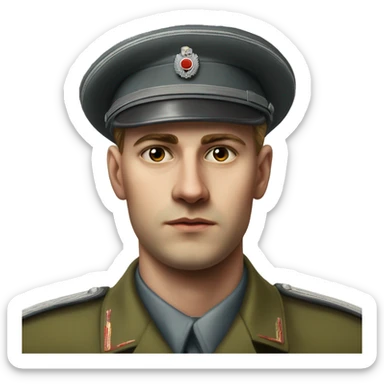 guy 28 years old german military 1940 photorealistic serious sticker
