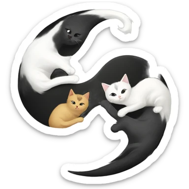 yin yang cats sticker
