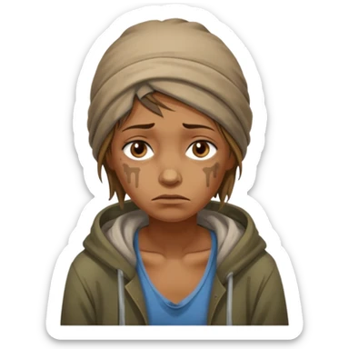 a homeless woman sticker