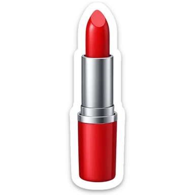 lipstick bullet, polished silver chrome, sexy beauty symbol sticker