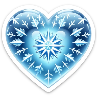 ice crystal heart sticker
