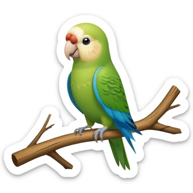 Parakeet with backpack sticker