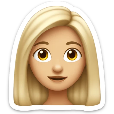Menina branca, como o cabelo logo loiro e olhos castanhos  sticker