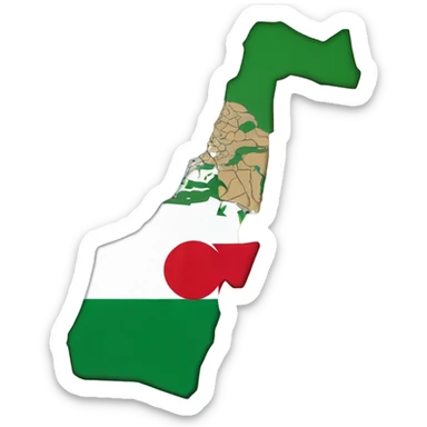 Palestine map inside it the Algerian flag  sticker