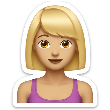 blonde girl bob hair bangs sticker