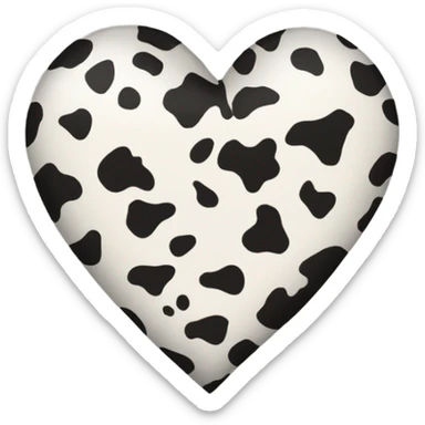 cow print heart sticker