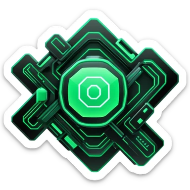  Black And Green Cyber Scenery Deco sticker
